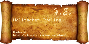 Holitscher Evelina névjegykártya